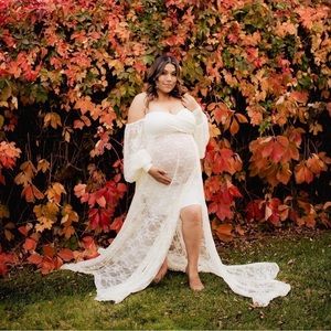 Ivory Lace  maternity dress